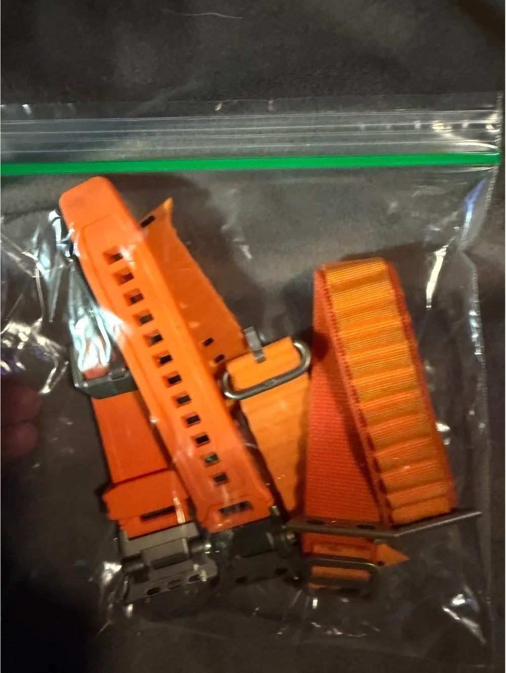 Set of Orange Replacement Watch Straps with Metal Clasps